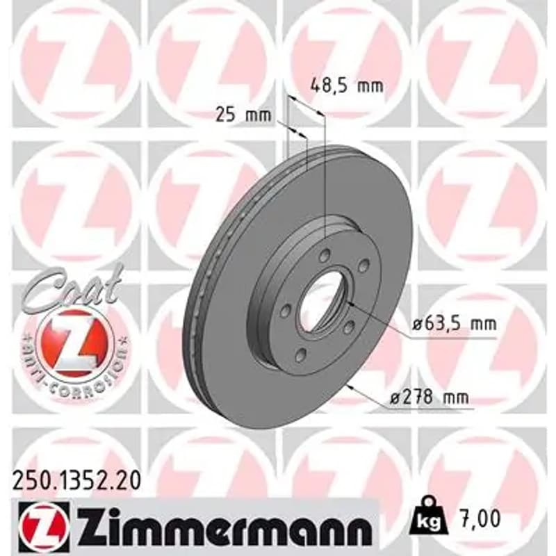 ZIMMERMANN stabdžių diskas 250-1352-20