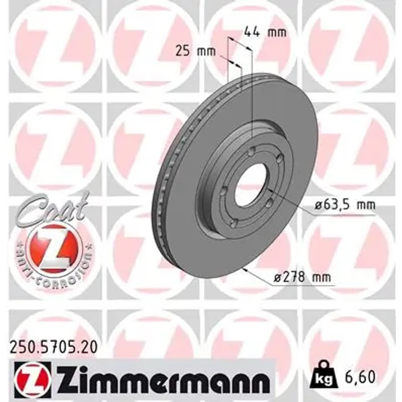ZIMMERMANN stabdžių diskas 250-5705-20