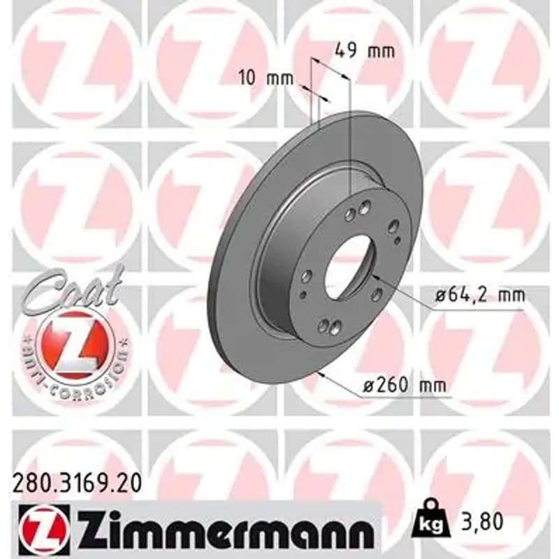 ZIMMERMANN stabdžių diskas 280-3169-20