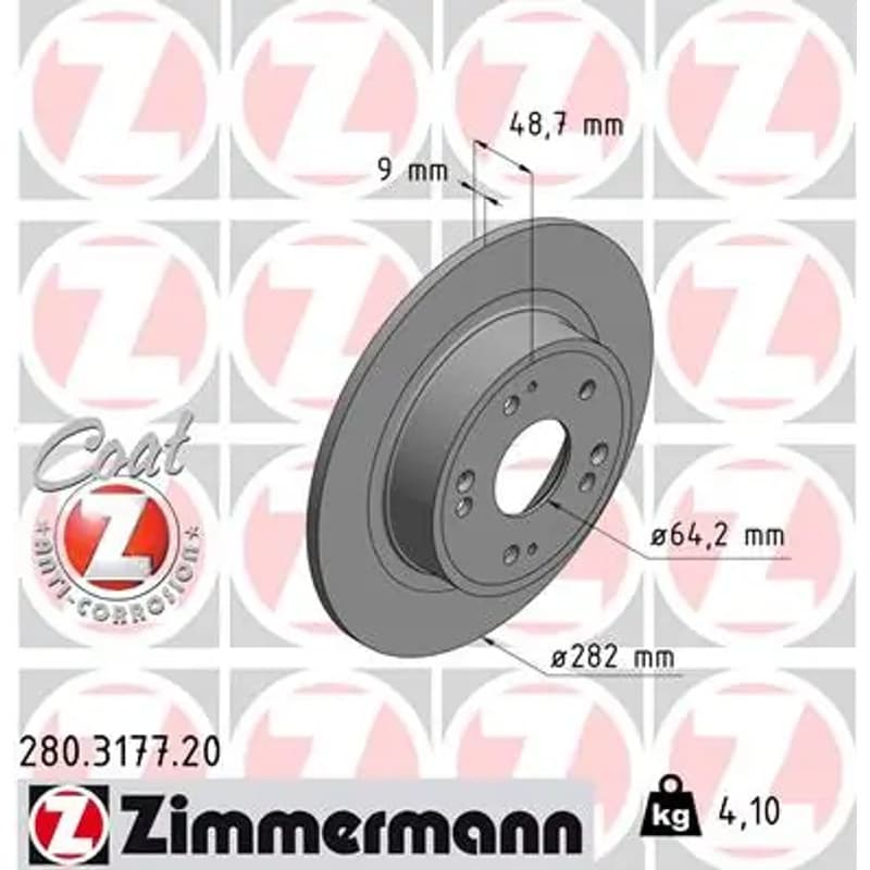 ZIMMERMANN stabdžių diskas 280-3177-20