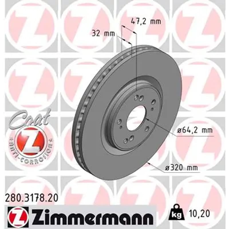 ZIMMERMANN stabdžių diskas 280-3178-20