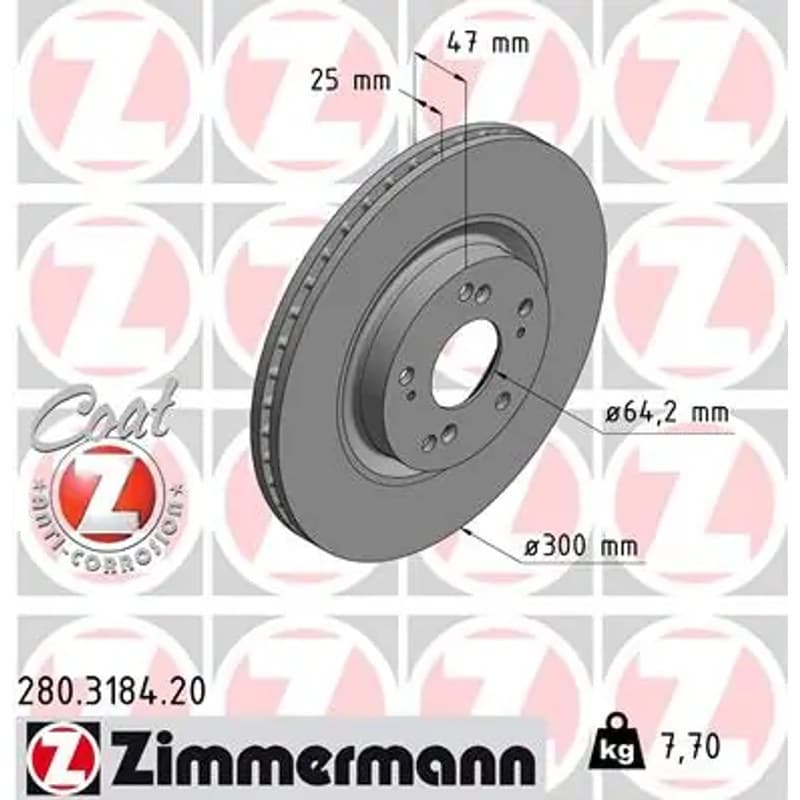 ZIMMERMANN stabdžių diskas 280-3184-20