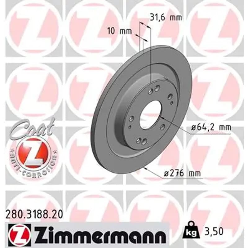 ZIMMERMANN stabdžių diskas 280-3188-20