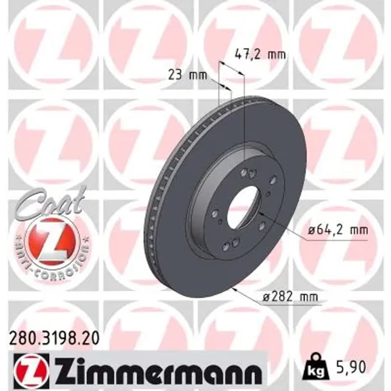 ZIMMERMANN stabdžių diskas 280-3198-20