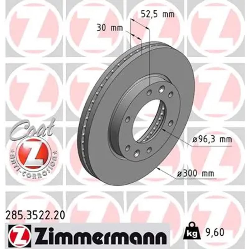 ZIMMERMANN stabdžių diskas 285-3522-20