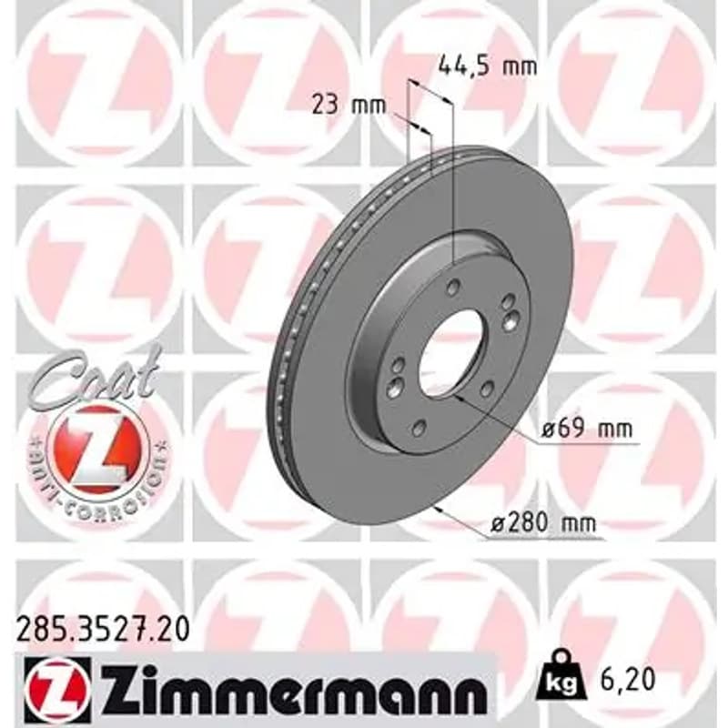 ZIMMERMANN stabdžių diskas 285-3527-20