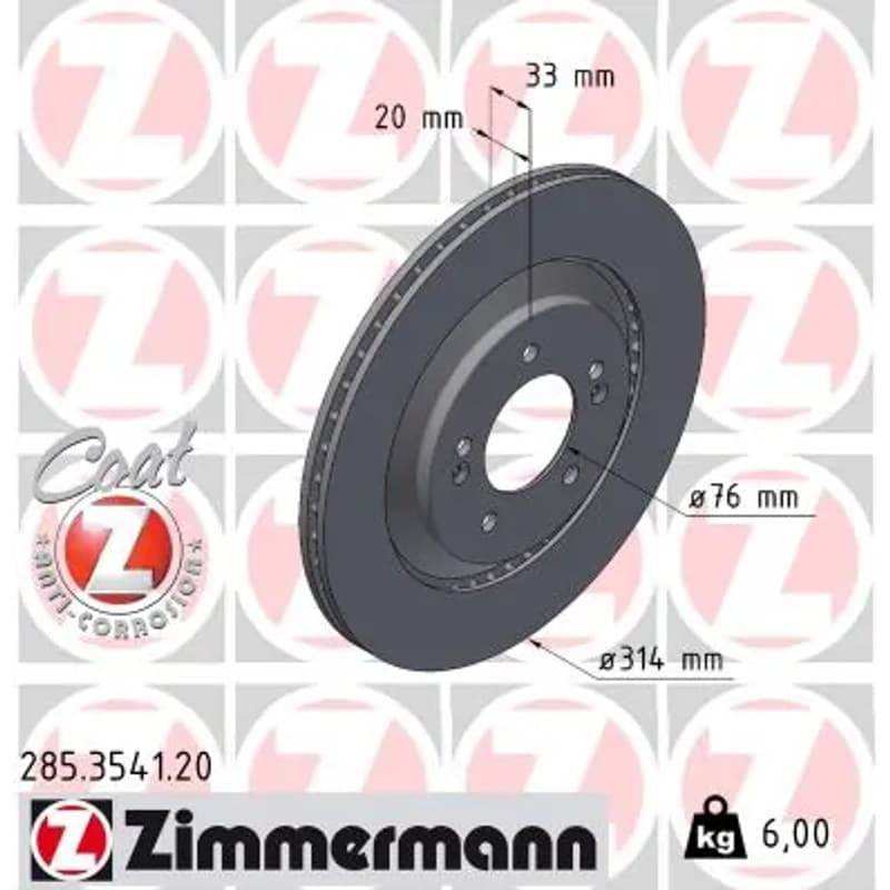 ZIMMERMANN stabdžių diskas 285-3541-20
