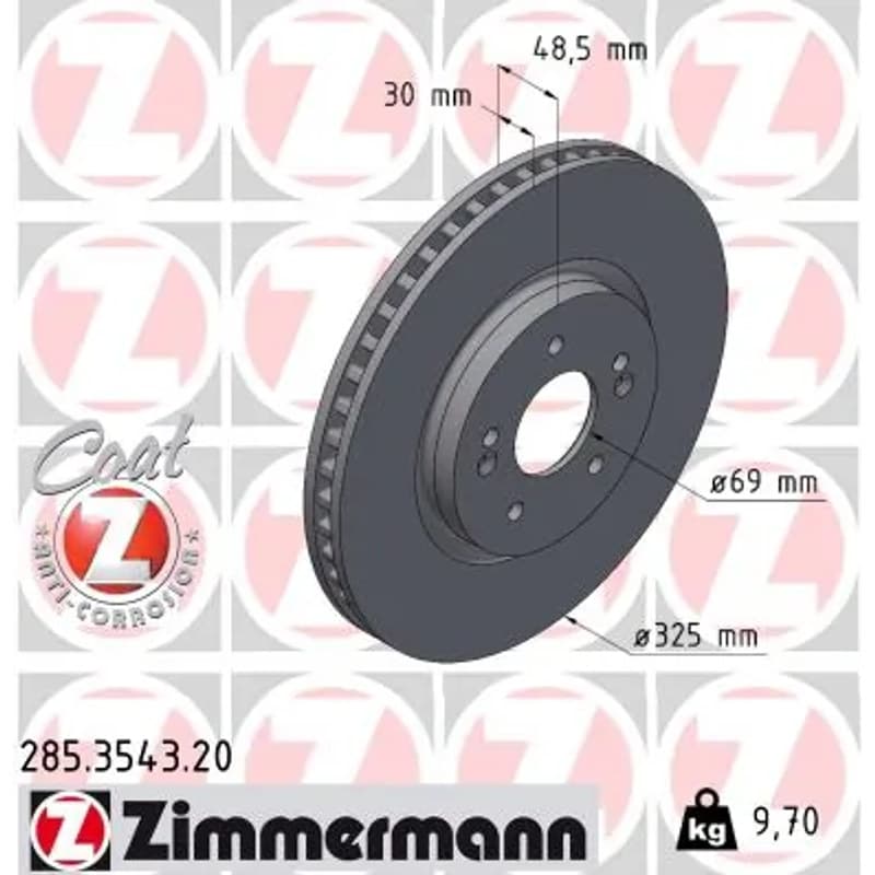 ZIMMERMANN stabdžių diskas 285-3543-20