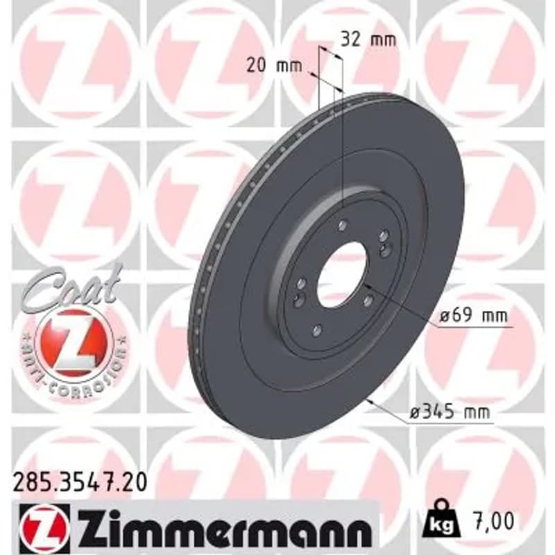 ZIMMERMANN stabdžių diskas 285-3547-20