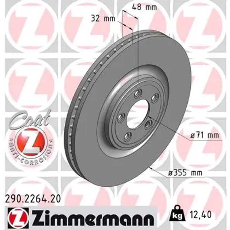 ZIMMERMANN stabdžių diskas 290-2264-20