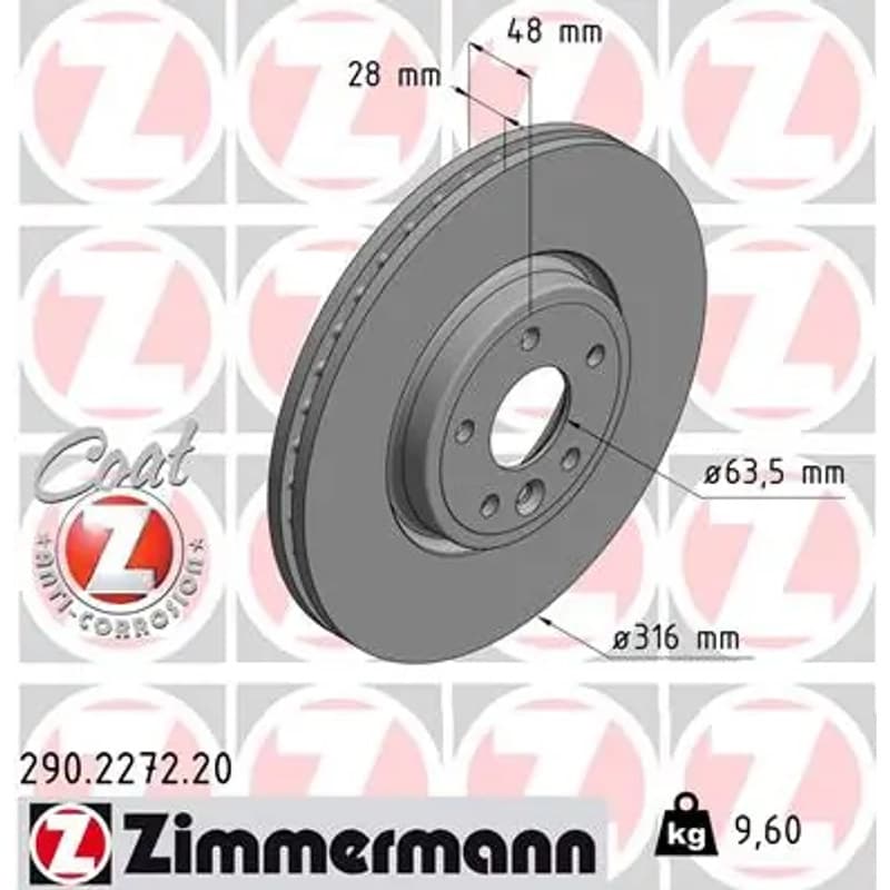 ZIMMERMANN stabdžių diskas 290-2272-20