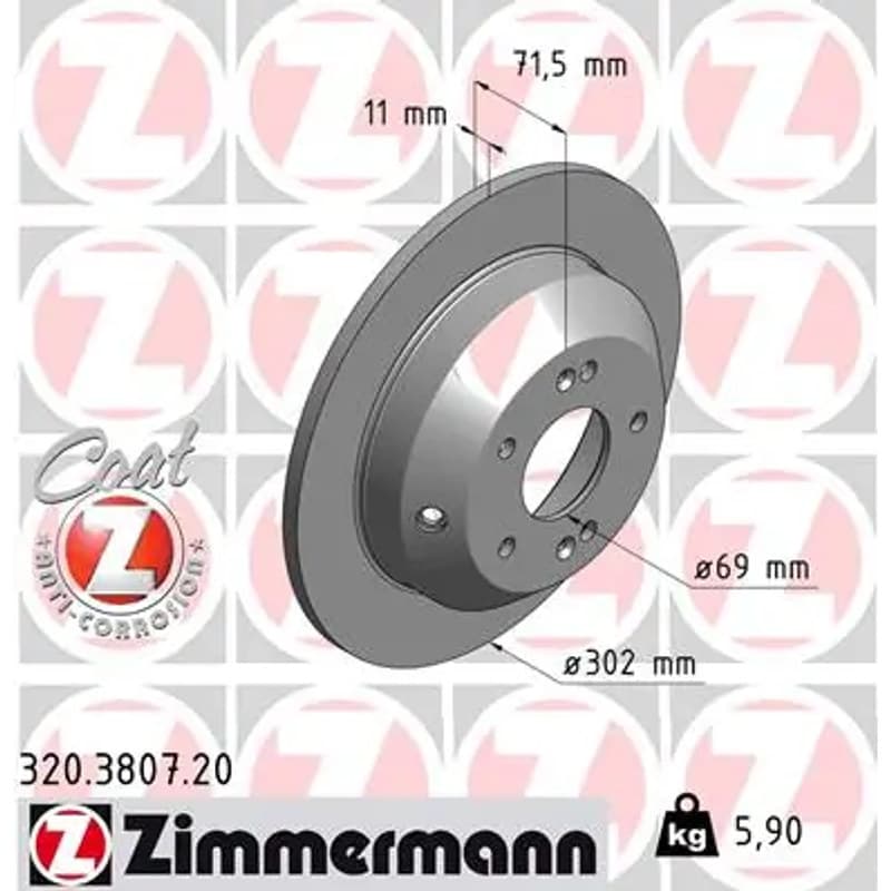 ZIMMERMANN stabdžių diskas 320-3807-20