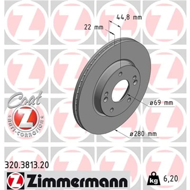 ZIMMERMANN stabdžių diskas 320-3813-20