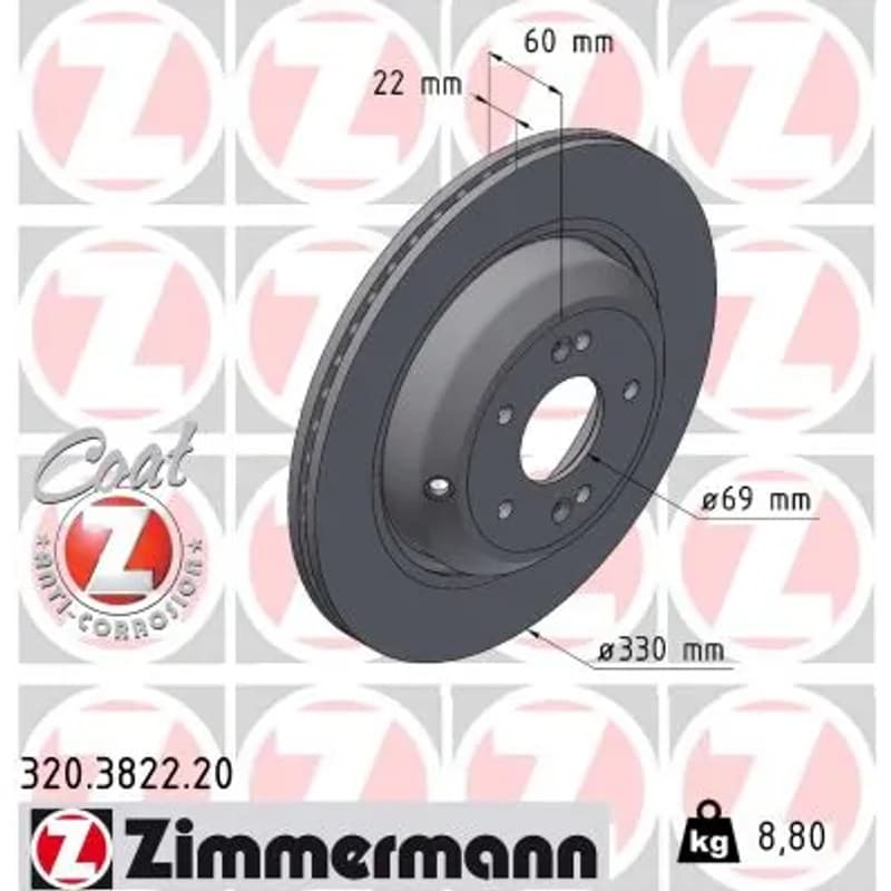 ZIMMERMANN stabdžių diskas 320-3822-20