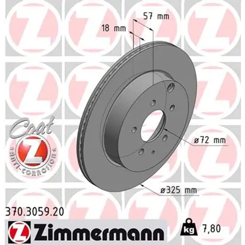 ZIMMERMANN stabdžių diskas 370-3059-20