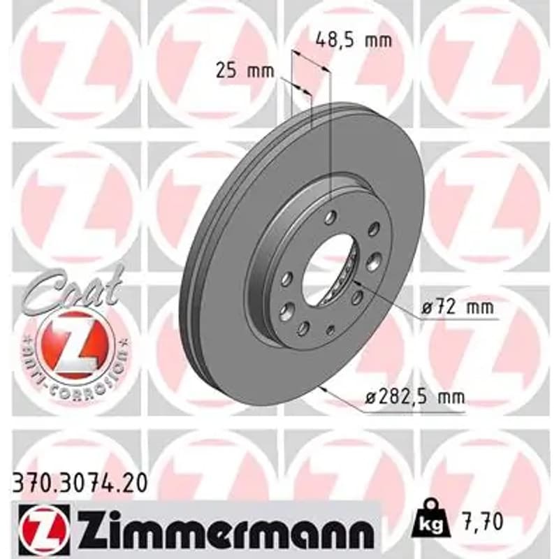 ZIMMERMANN stabdžių diskas 370-3074-20