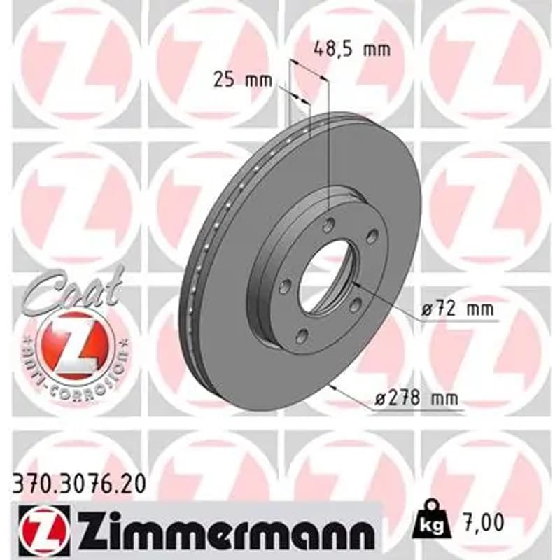 ZIMMERMANN stabdžių diskas 370-3076-20