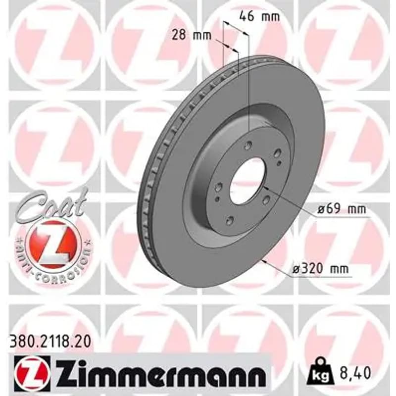 ZIMMERMANN stabdžių diskas 380-2118-20