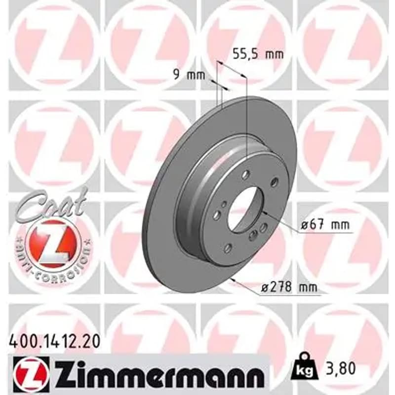 ZIMMERMANN stabdžių diskas 400-1412-20