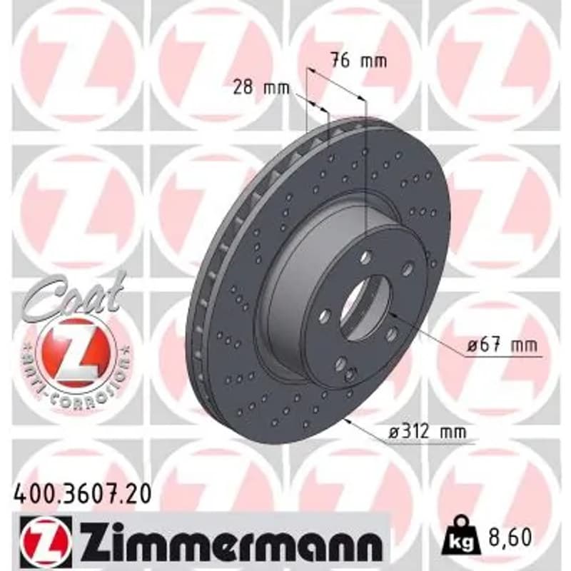 ZIMMERMANN stabdžių diskas 400-3607-20