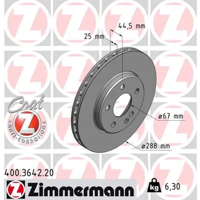 ZIMMERMANN stabdžių diskas 400-3642-20