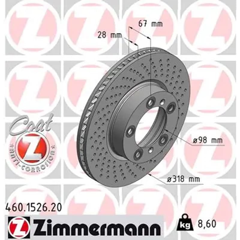ZIMMERMANN stabdžių diskas 460-1526-20