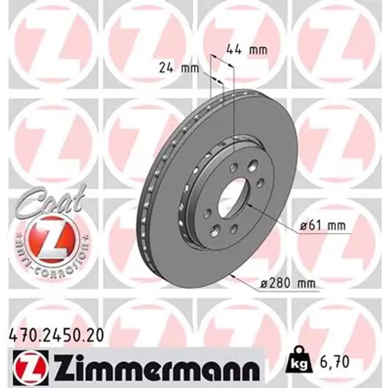 ZIMMERMANN stabdžių diskas 470-2450-20
