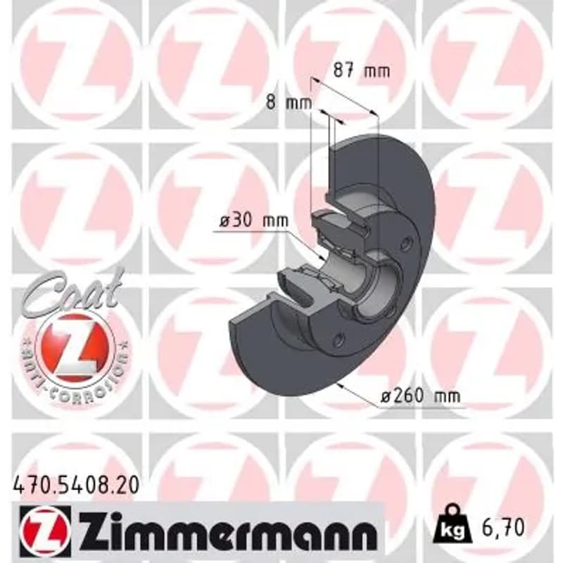 ZIMMERMANN stabdžių diskas 470-5408-20