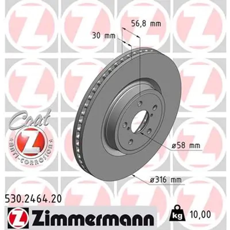 ZIMMERMANN stabdžių diskas 530-2464-20
