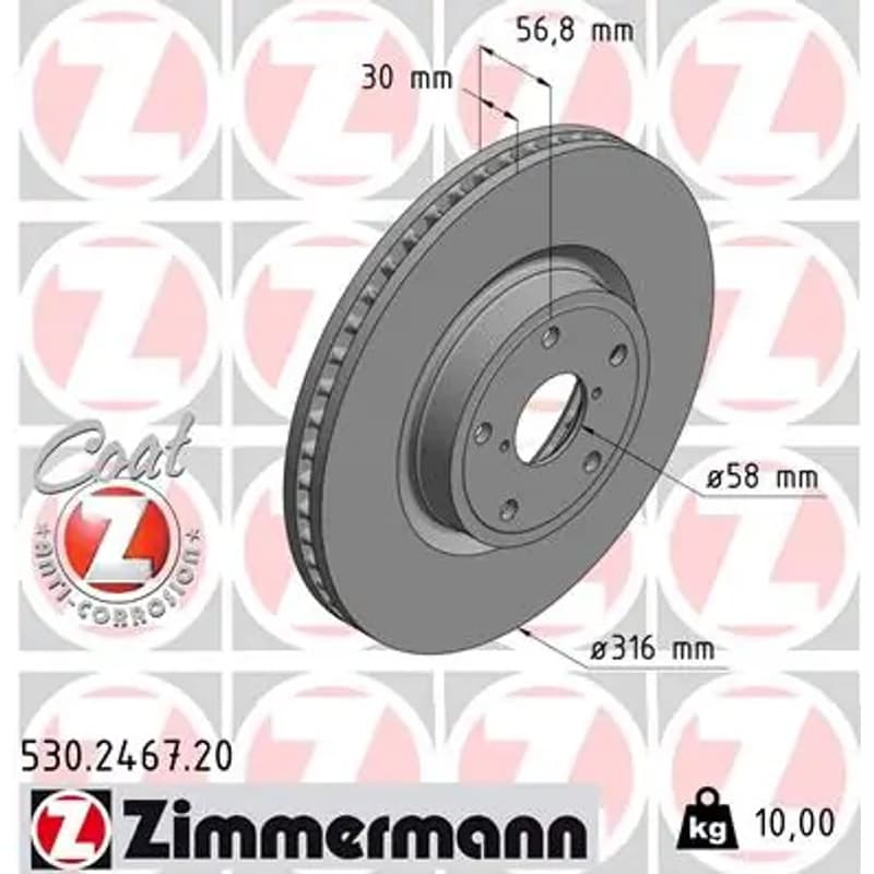 ZIMMERMANN stabdžių diskas 530-2467-20