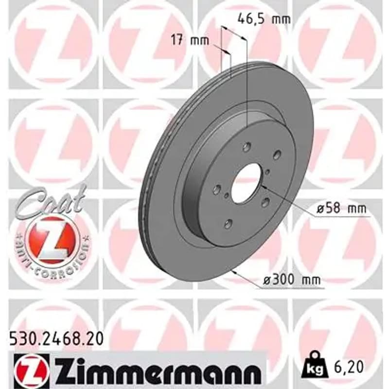 ZIMMERMANN stabdžių diskas 530-2468-20