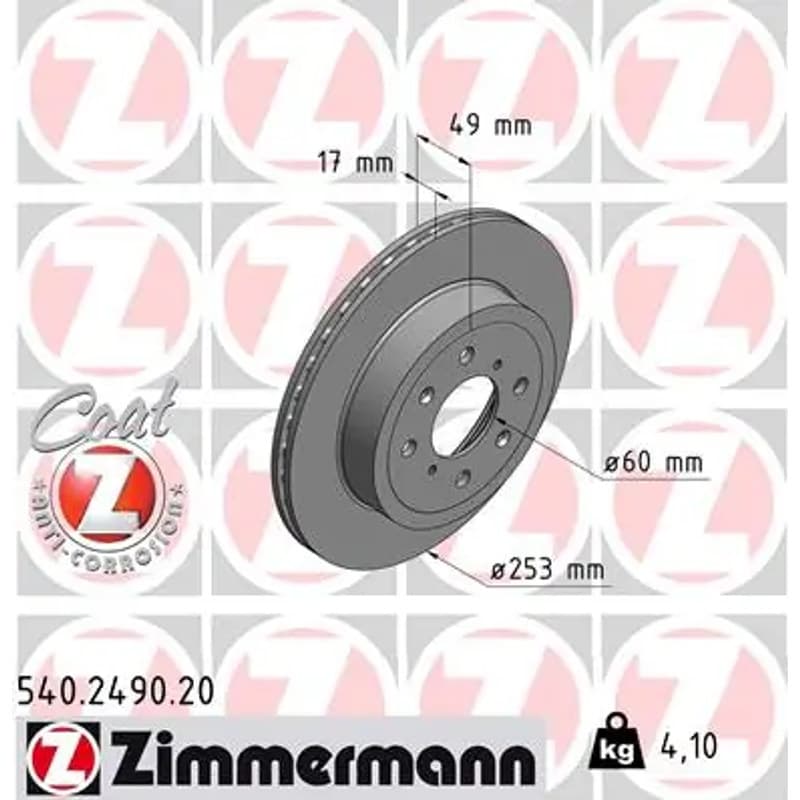 ZIMMERMANN stabdžių diskas 540-2490-20