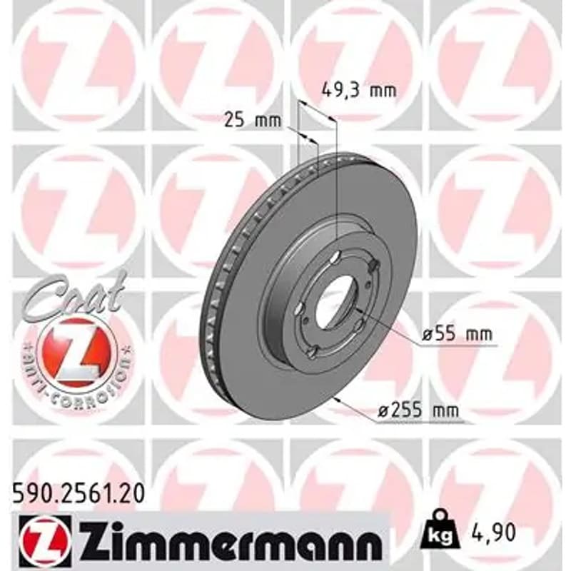 ZIMMERMANN stabdžių diskas 590-2561-20