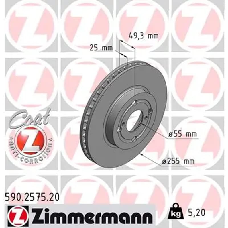 ZIMMERMANN stabdžių diskas 590-2575-20
