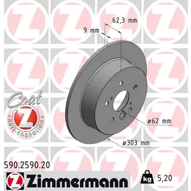 ZIMMERMANN stabdžių diskas 590-2590-20