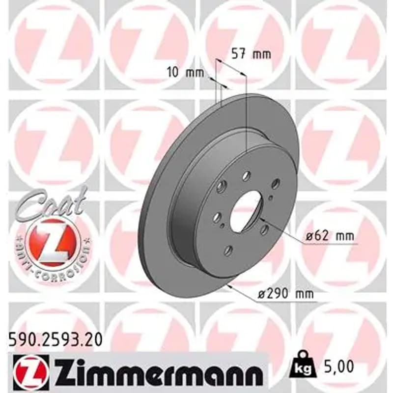 ZIMMERMANN stabdžių diskas 590-2593-20