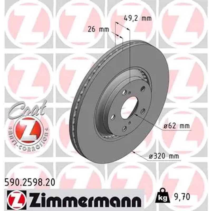ZIMMERMANN stabdžių diskas 590-2598-20