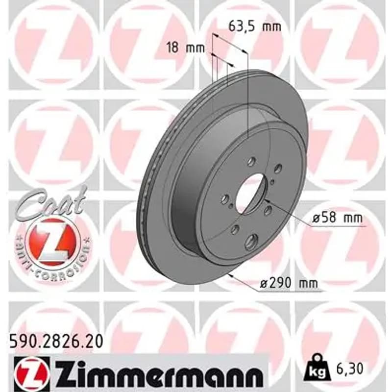 ZIMMERMANN stabdžių diskas 590-2826-20