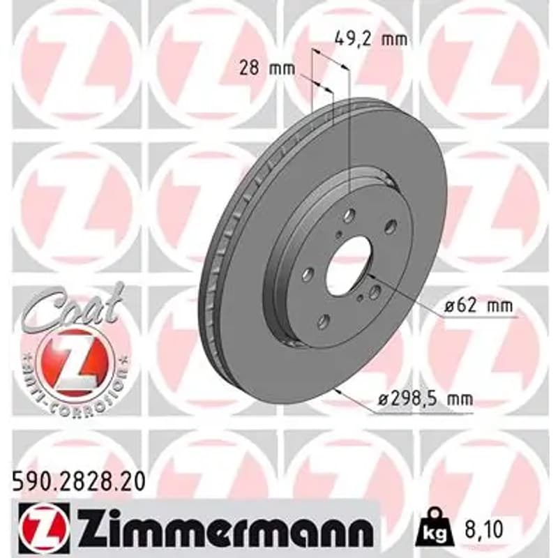 ZIMMERMANN stabdžių diskas 590-2828-20