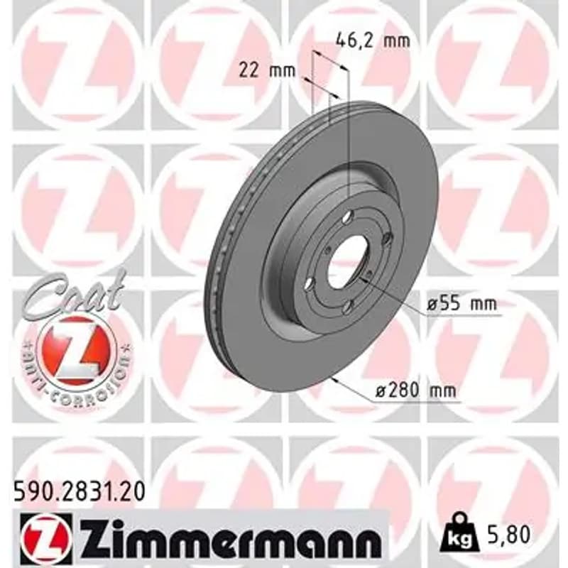 ZIMMERMANN stabdžių diskas 590-2831-20