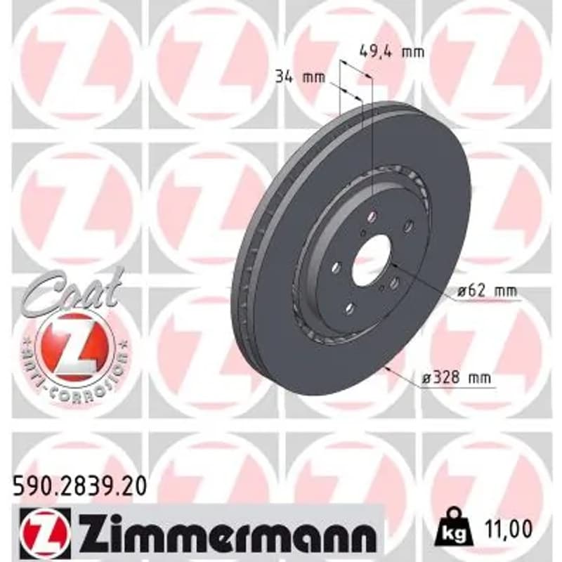 ZIMMERMANN stabdžių diskas 590-2839-20