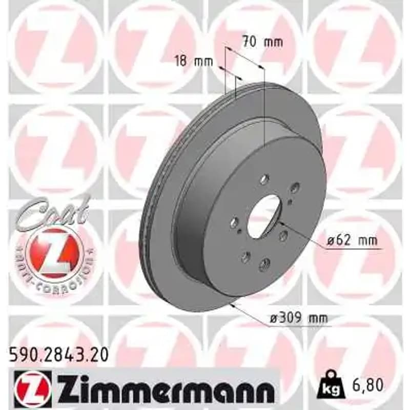 ZIMMERMANN stabdžių diskas 590-2843-20