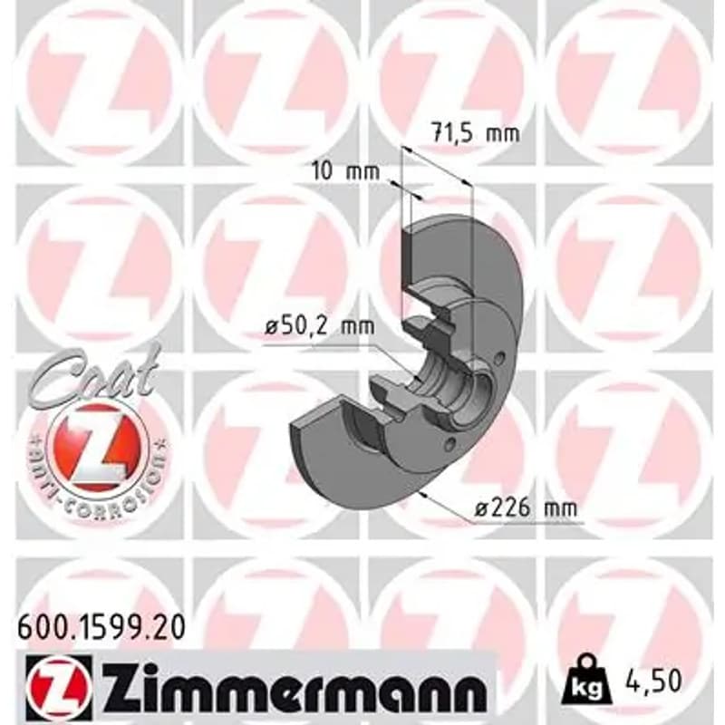 ZIMMERMANN stabdžių diskas 600-1599-20