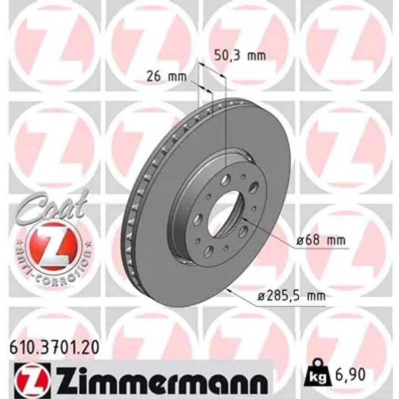 ZIMMERMANN stabdžių diskas 610-3701-20