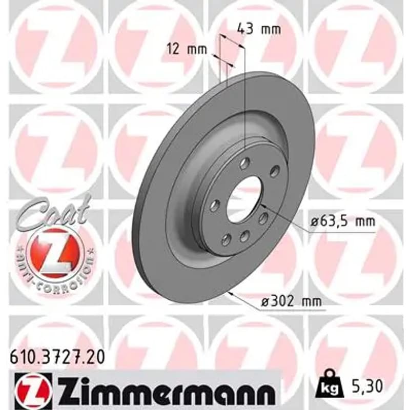 ZIMMERMANN stabdžių diskas 610-3727-20