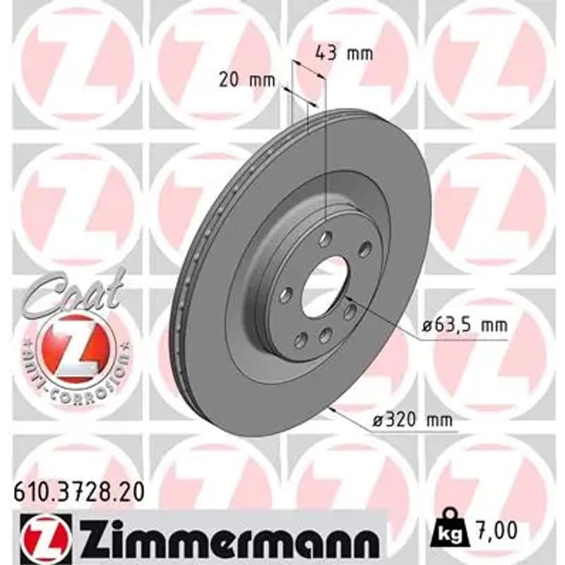 ZIMMERMANN stabdžių diskas 610-3728-20