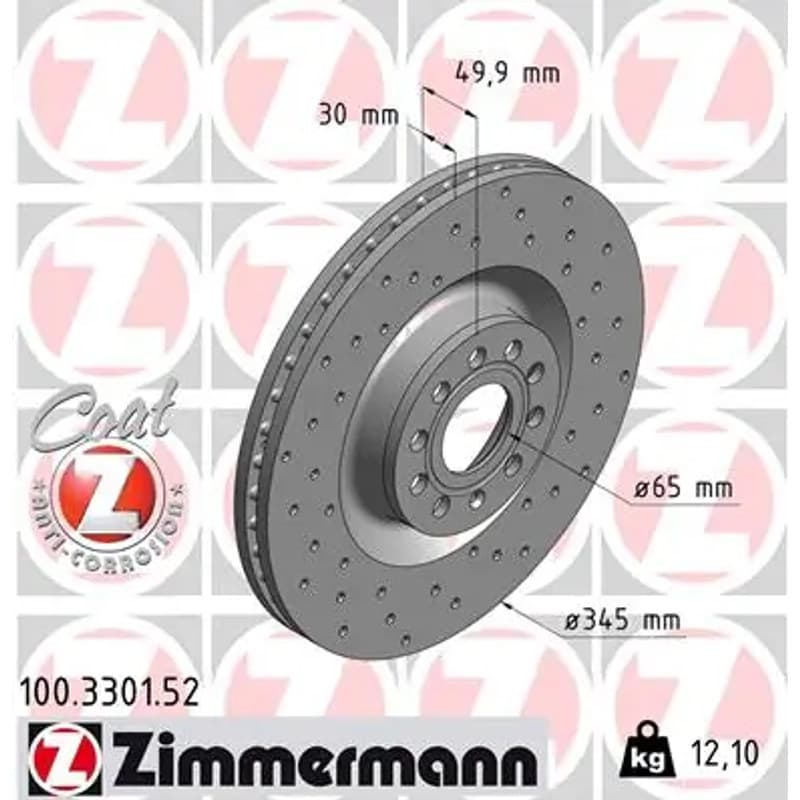 ZIMMERMANN stabdžių diskas 100-3301-52