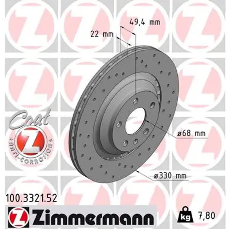 ZIMMERMANN stabdžių diskas 100-3321-52