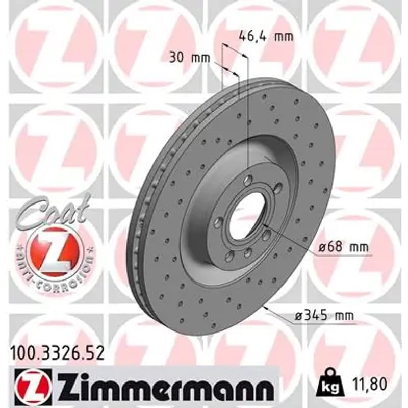ZIMMERMANN stabdžių diskas 100-3326-52