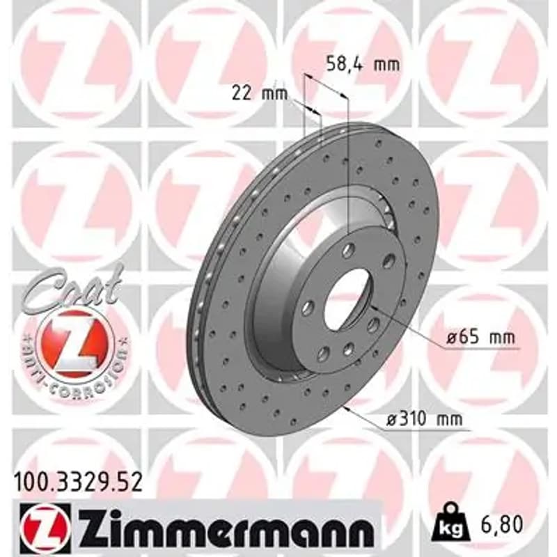 ZIMMERMANN stabdžių diskas 100-3329-52